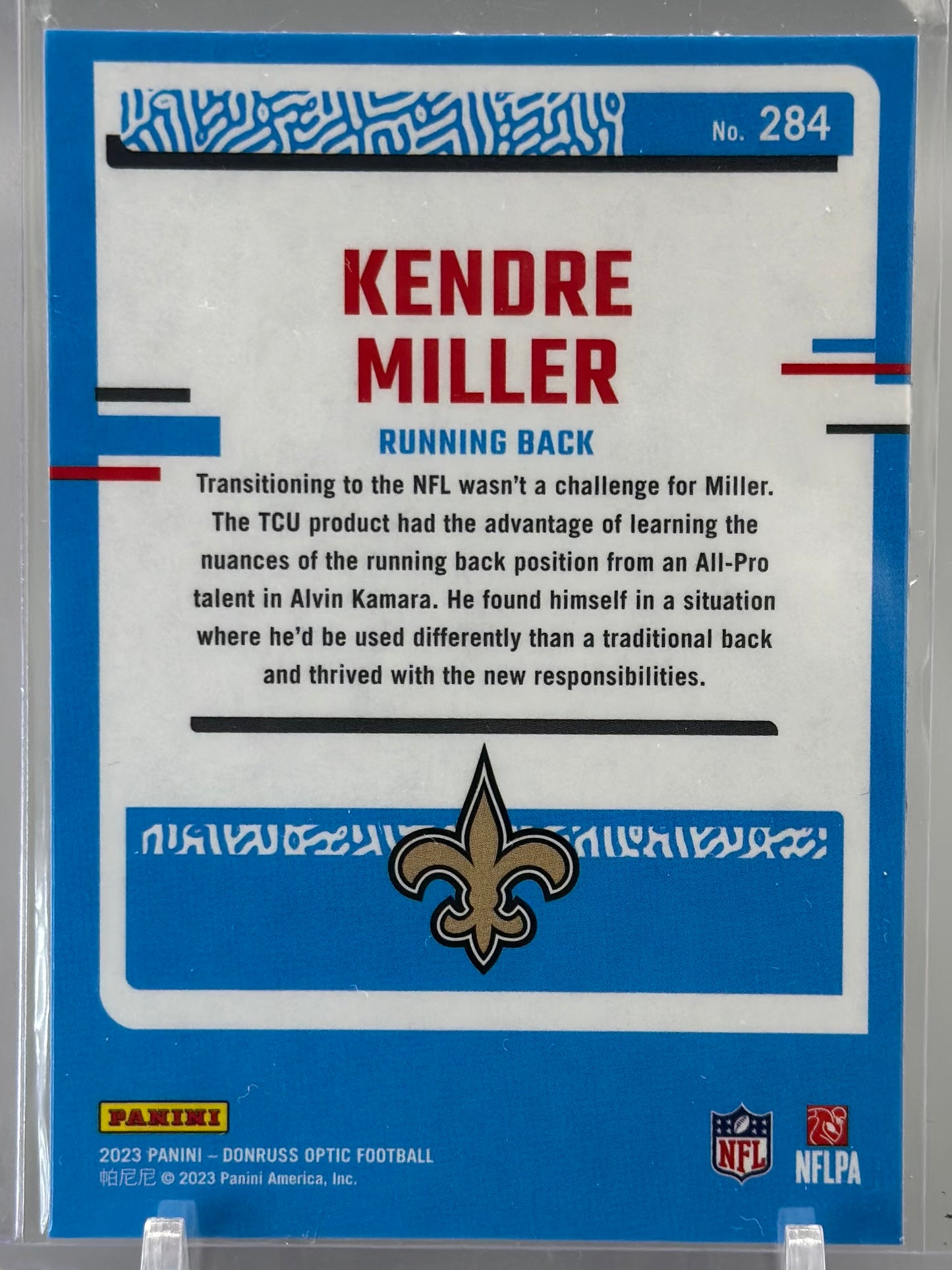 Kendre Miller 2023 Panini Donruss Optic #284 Rated Rookie