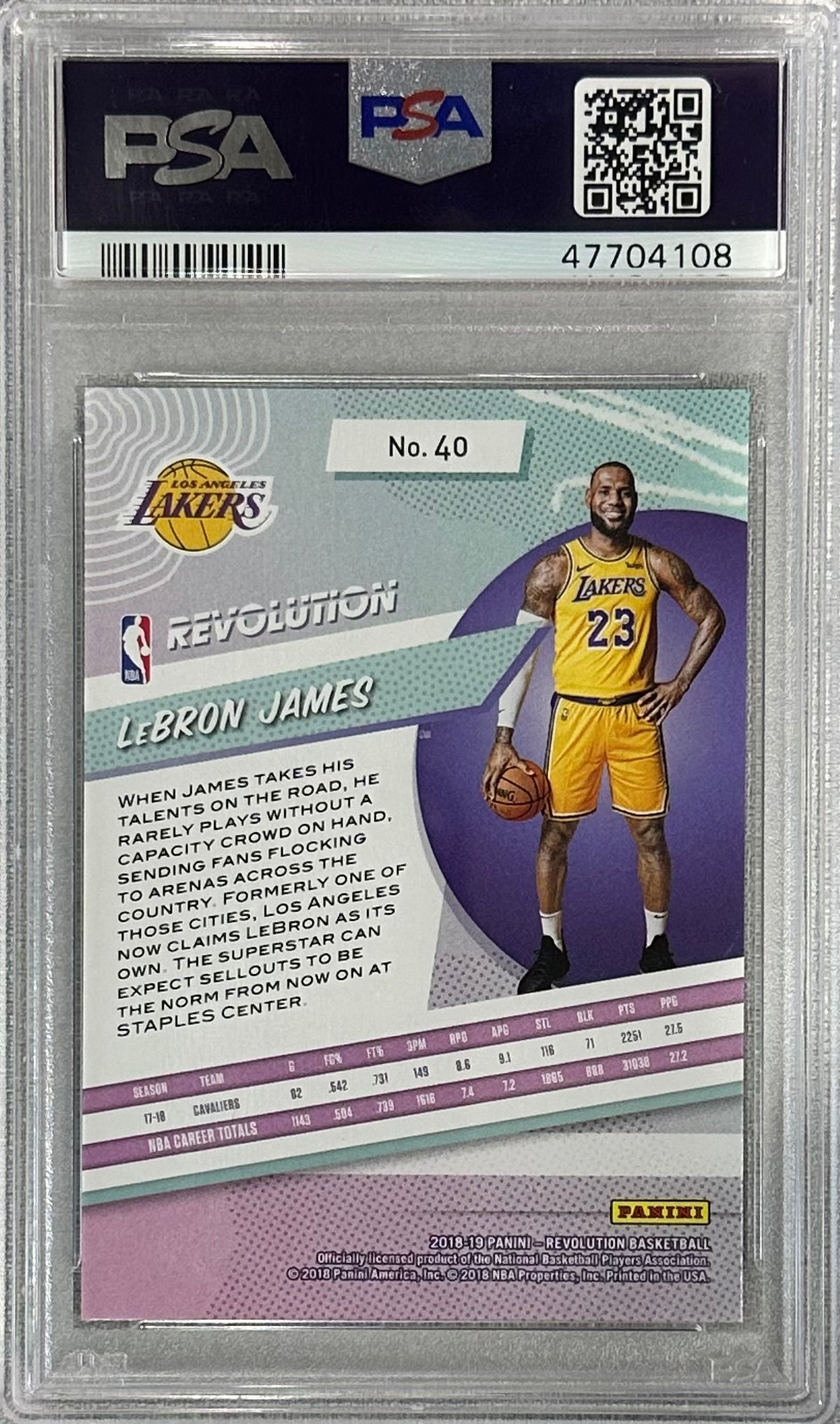 LeBron James 2018 Panini Revolution #40 PSA 10