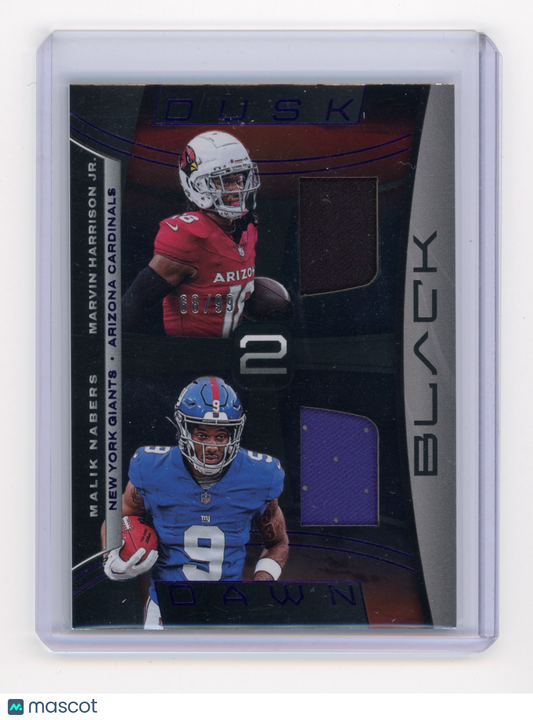 2024 Panini Black Harrison Jr./Nabers Dusk 2 Dawn Royal 88/99 #D2D-MHJMN