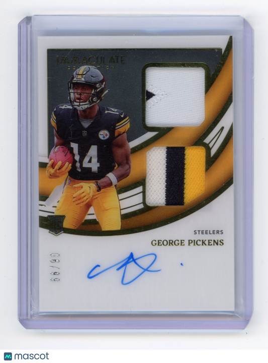 2022 Panini Immaculate George Pickens Signature Patches Rookie 66/99 #ISP-GPI