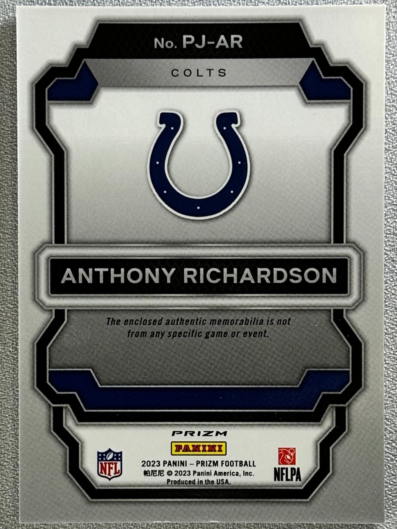 2023 Panini Prizm Anthony Richardson Premier Jerseys Neon Green Pulsar RC