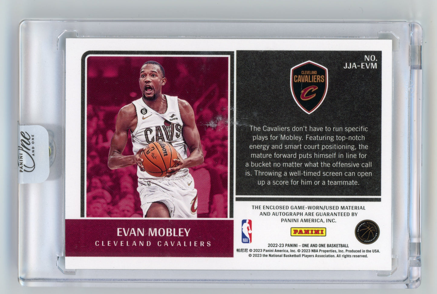 2022 Panini One and One Evan Mobley Jumbo Jersey Autographs 20/99 #JJA-EVM