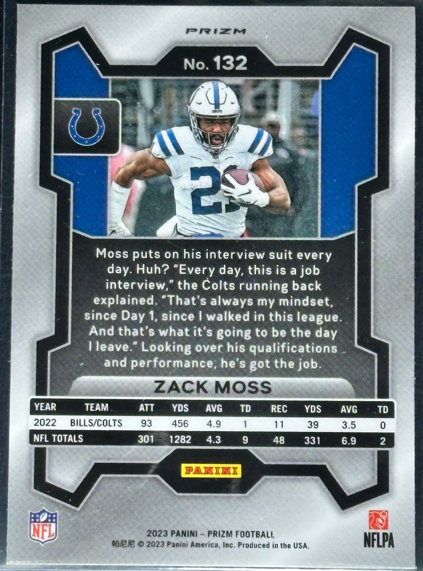 Zack Moss 2023 Panini Prizm Green Wave #132