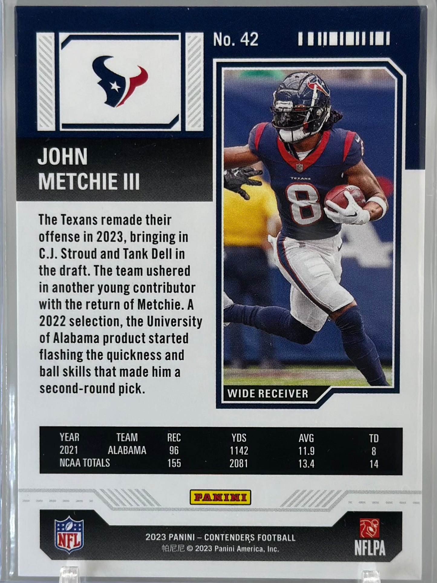 John Metchie III 2023 Panini Contenders Divisional Ticket /149 #42