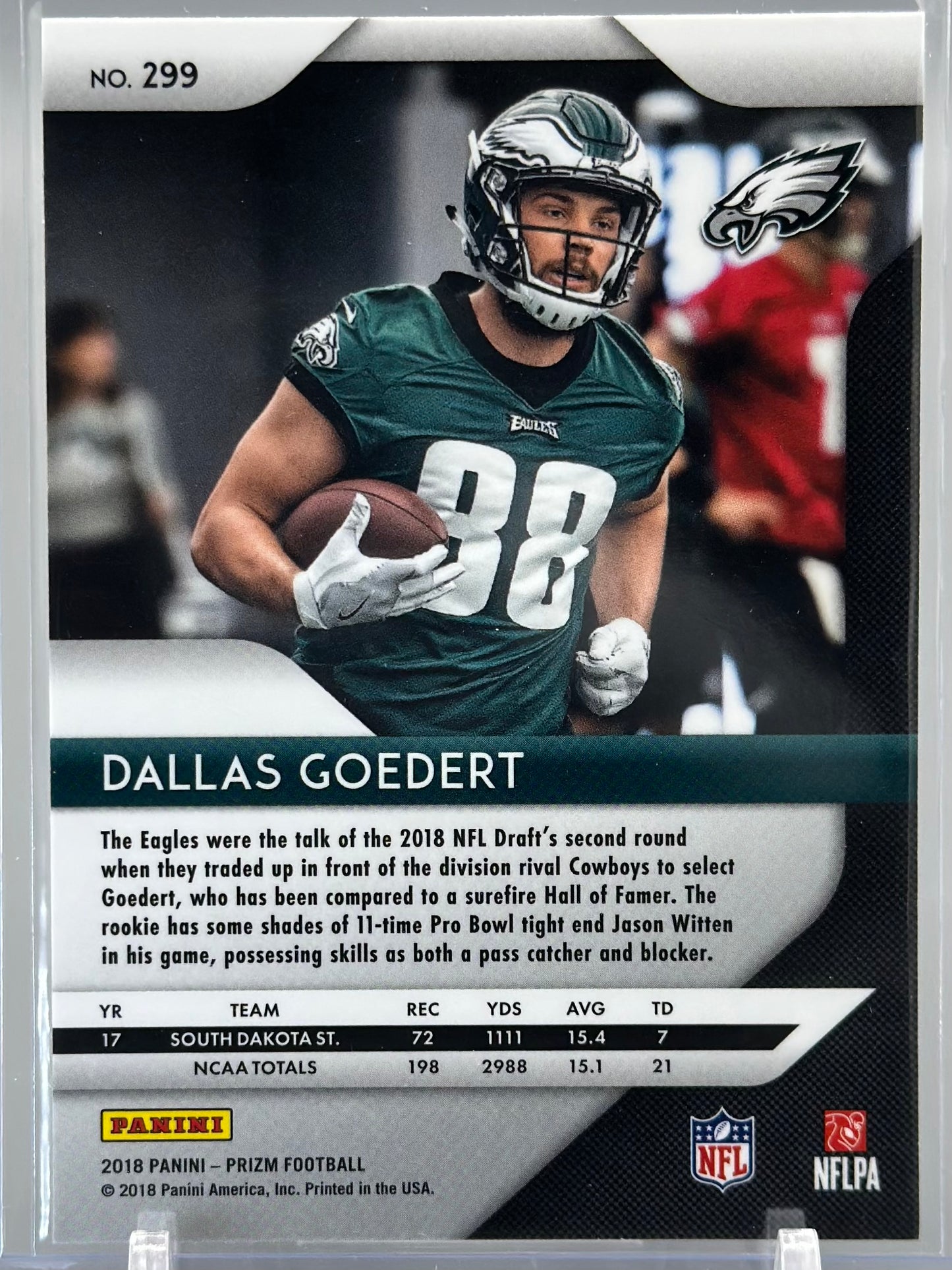 Dallas Goedert 2018 Panini Prizm #299 RC