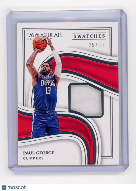 2022 Panini Immaculate Collection Paul George Immaculate Swatches 29/99 #IHS-PGE