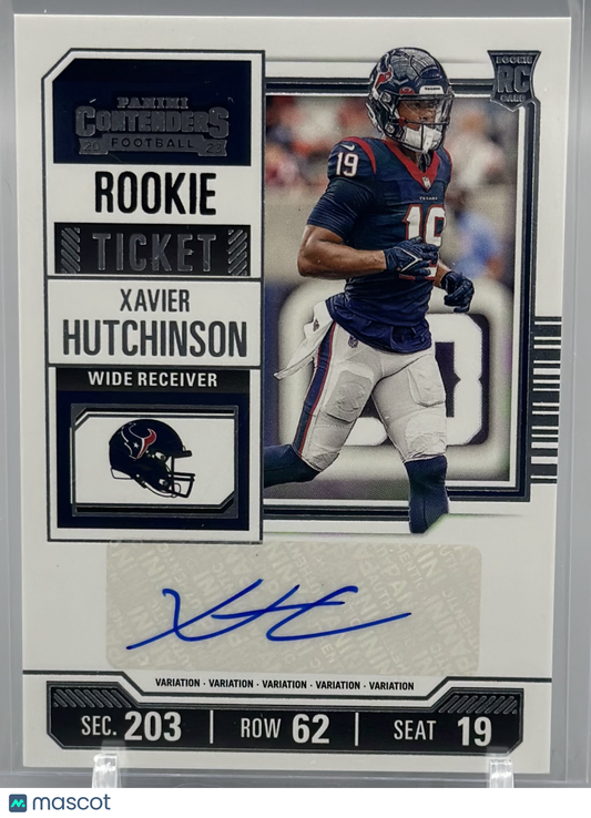 Xavier Hutchinson 2023 Panini Contenders Rookie Ticket Auto #149 RC