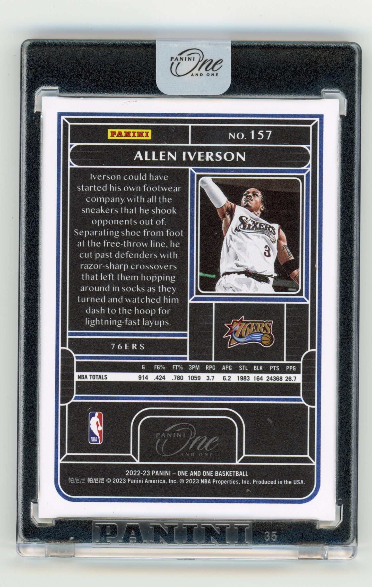 2022 Panini One Allen Iverson 69/99 #157