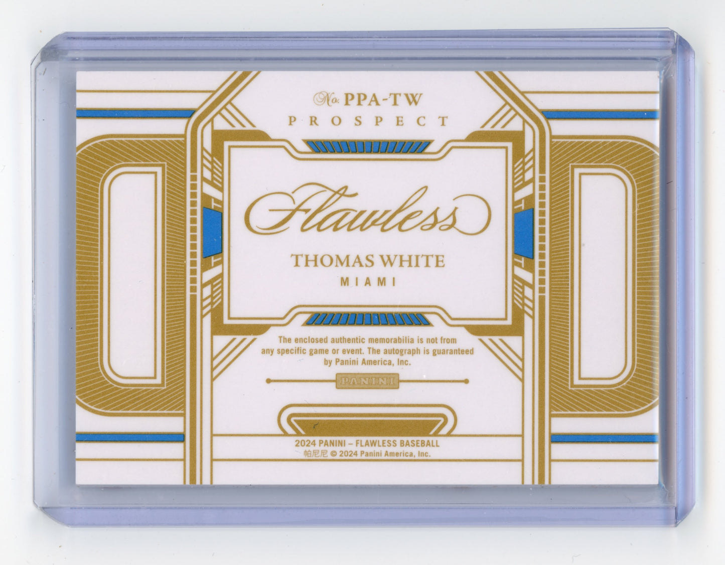 2024 Panini Flawless Thomas White Prospect Patch Autographs Ruby 19/20 #PPA-TW