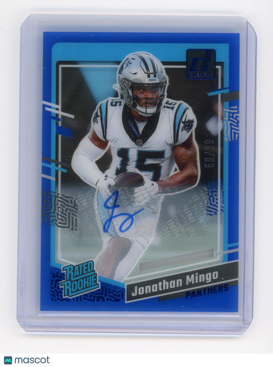2023 Panini Clearly Donruss Jonathan Mingo Rookie Autograph Blue RC 69/99 #69