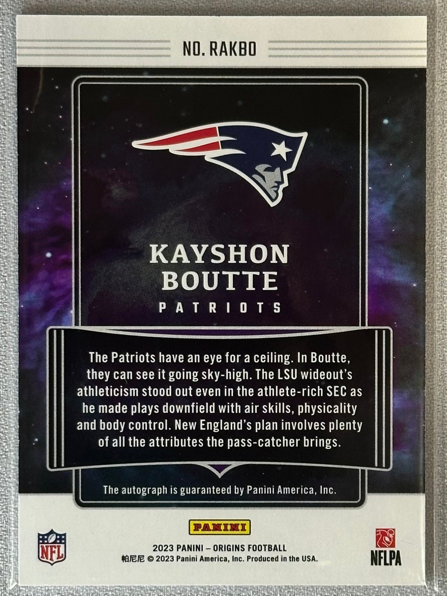 2023 Panini Origins Kayshon Boutte Rookie Auto #RAKBO RC