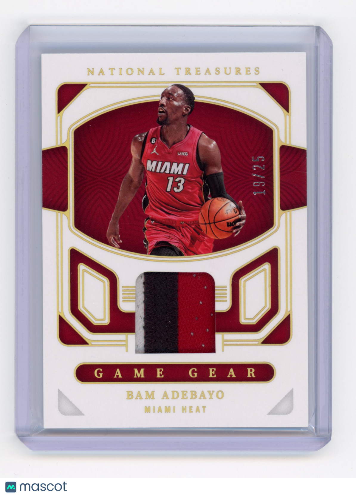 2022 Panini National Treasures Bam Adebayo Game Gear Prime /25 #GG-HMB