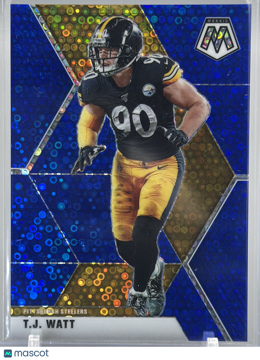 T.J. Watt 2020 Panini Mosaic No Huddle Blue /75 #167