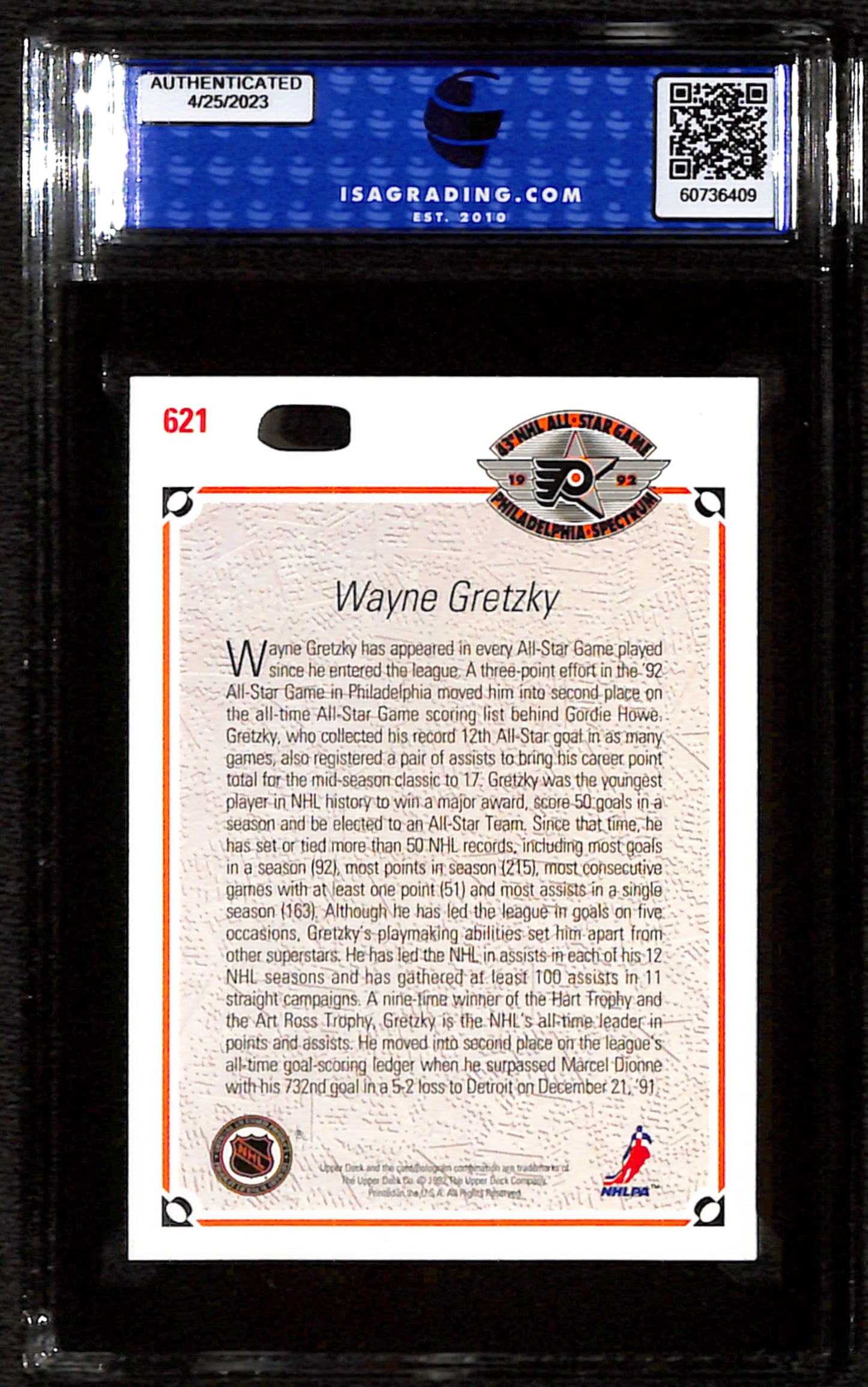 1991-92 Upper Deck Wayne Gretzky All-Star #621 ISA 10