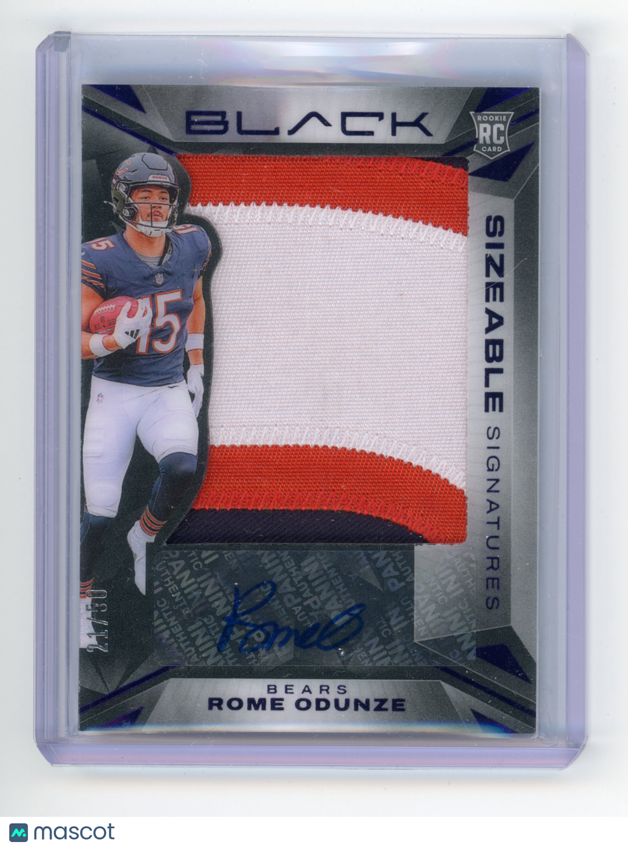 2024 Panini Black Rome Odunze Sizeable Signatures Rookie Jersey Royal 21/50