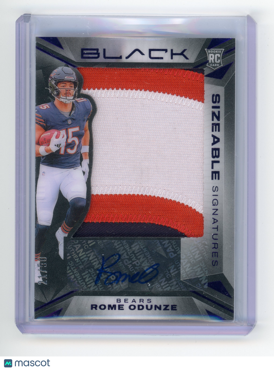 2024 Panini Black Rome Odunze Sizeable Signatures Rookie Jersey Royal 21/50