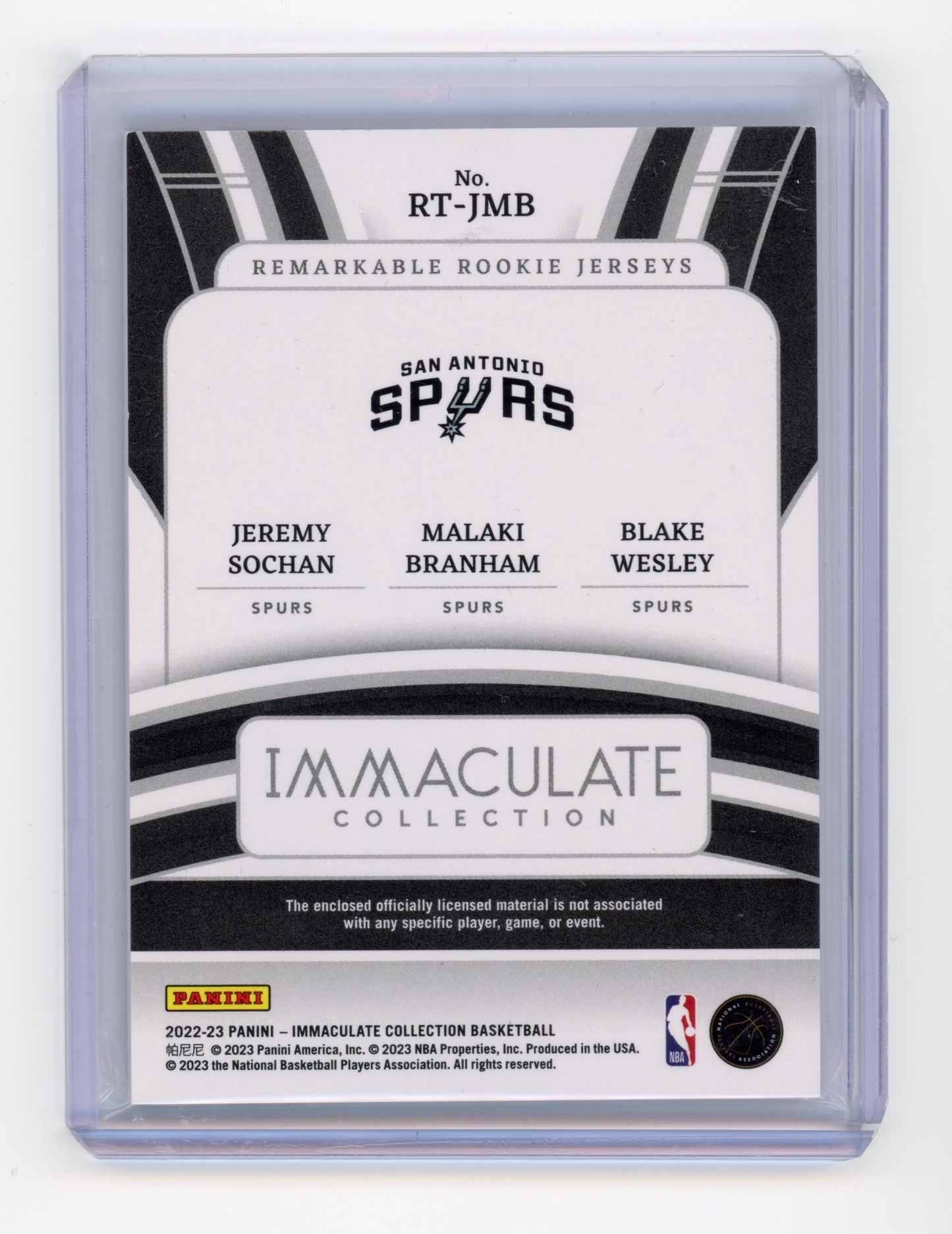 2022 Panini Immaculate Sochan Wesley Branham Remarkable Rookie Jerseys Red /25