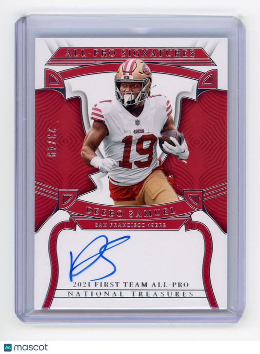 2023 Panini National Treasures Deebo Samuel All-Pro Signatures 23/49 #AP-DSM