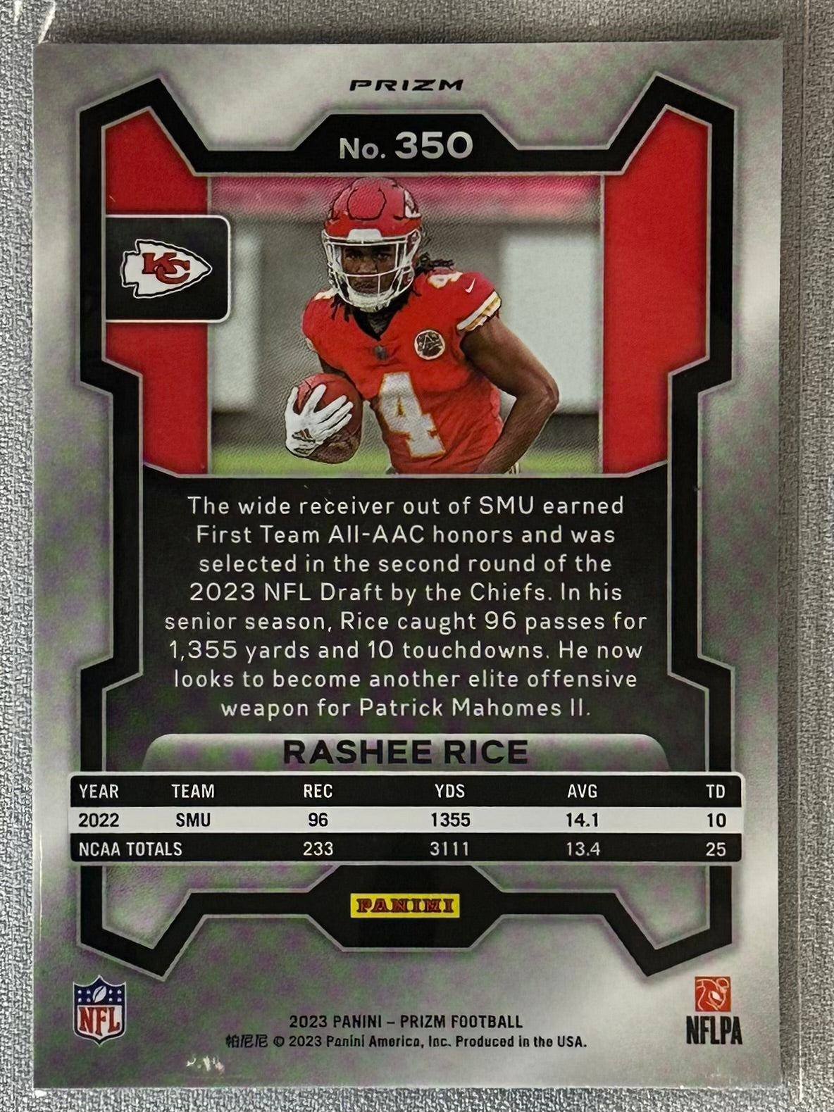 2023 Panini Prizm Rashee Rice Red/White/Blue #350 RC