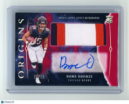 2024 Panini Origins Rome Odunze Rookie jumbo Jersey Auto Red 26/99 #RJA-ROD