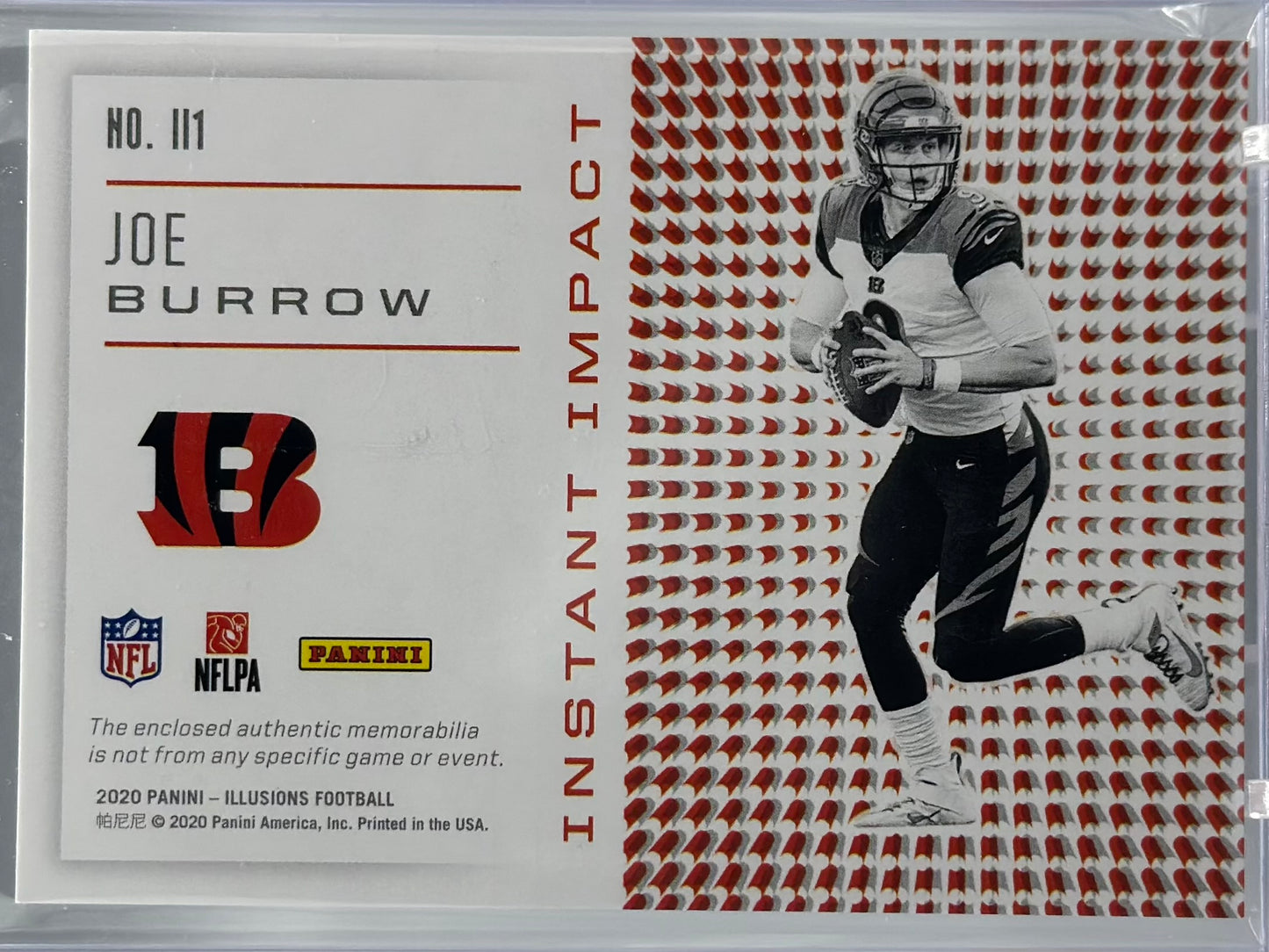 Joe Burrow 2020 Panini Illusions Instant Impact #II1 RC