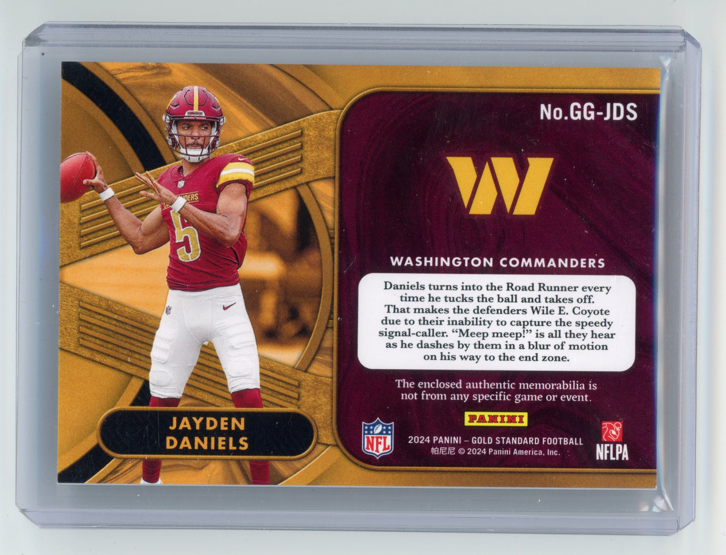 2024 Panini Gold Standard Jayden Daniels Gold Gear RC 199/299 #GG-JDS