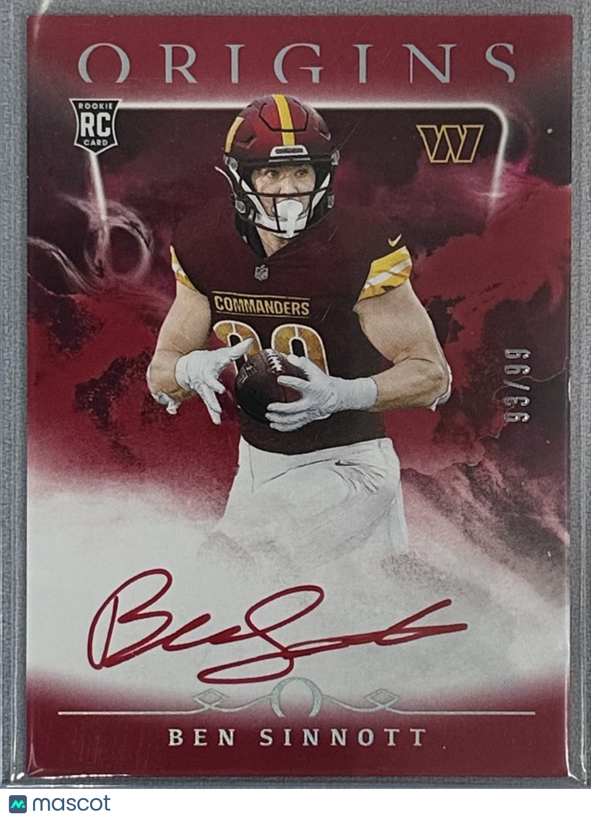 2024 Panini Origins Ben Sinnott Rookie Autos Red /99 #RAUBSI