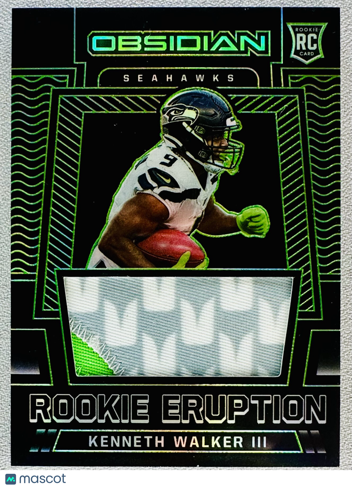 2022 Panini Obsidian Kenneth Walker III Rookie Eruption Green /50 #RE-KWA RC