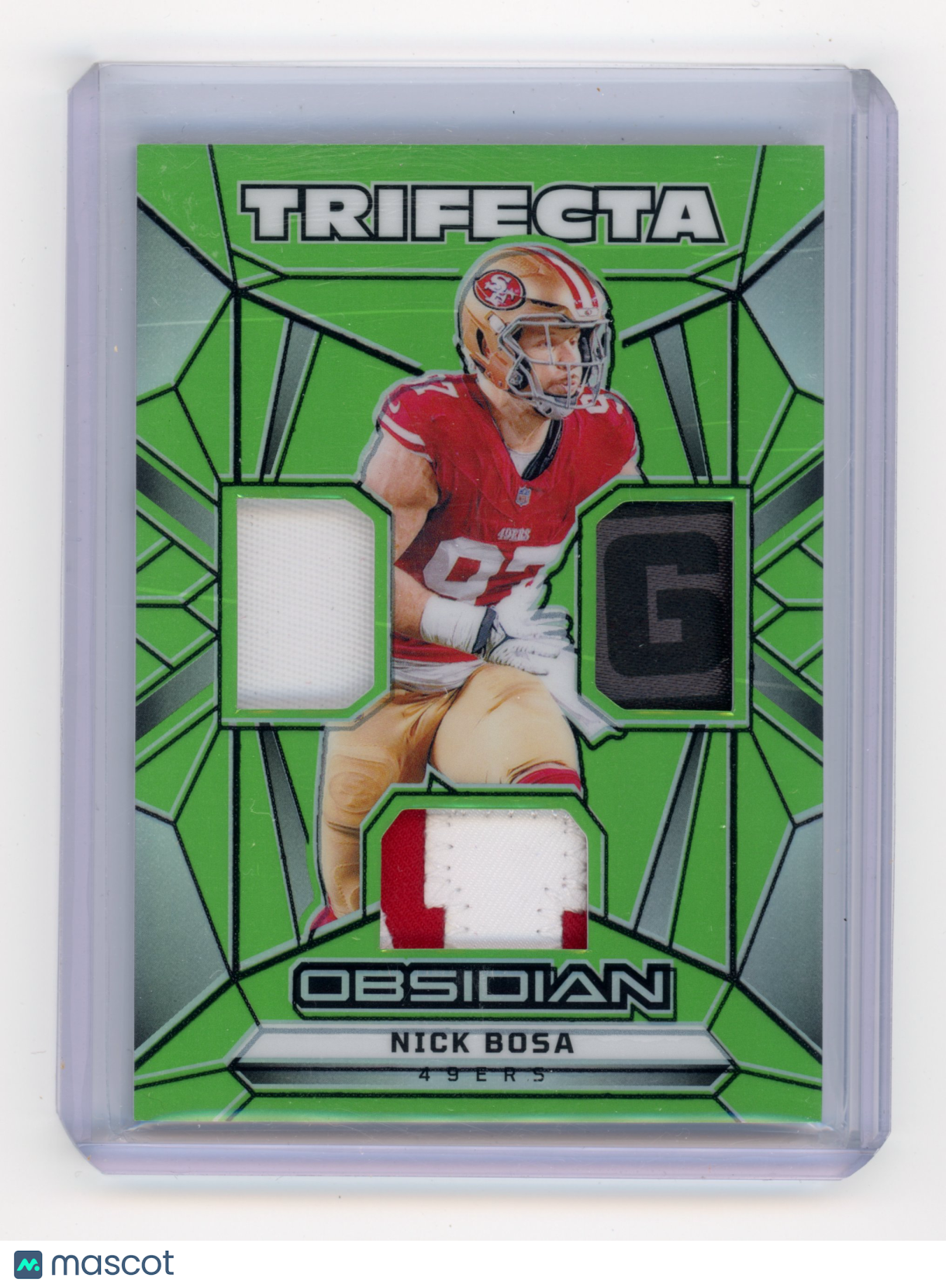 2024 Panini Obsidian Nick Bosa Trifecta Swatches Green /5 #T5-NBA