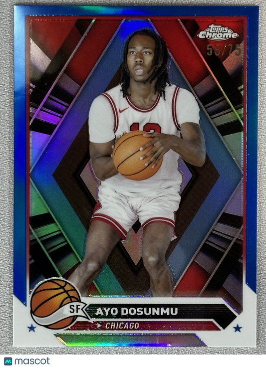 2023 Topps Chrome Ayo Dosunmu Blue Refractor /75 #156