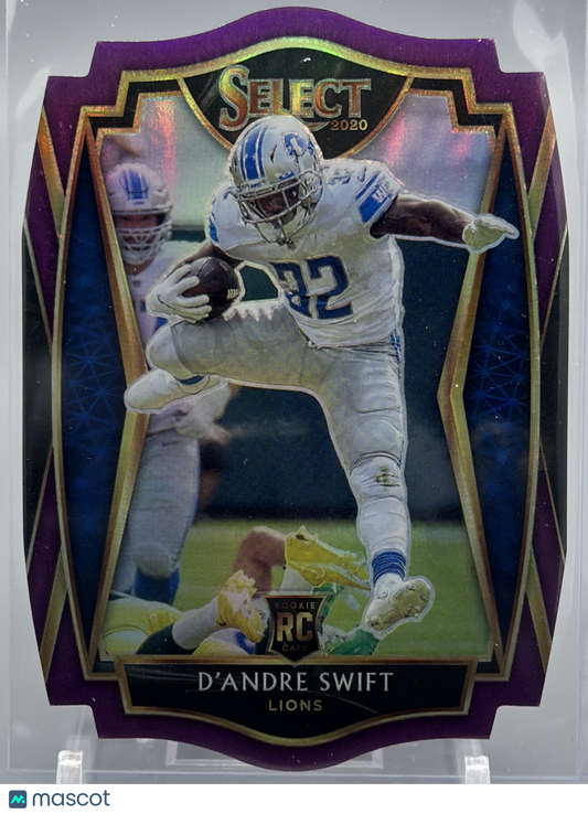 D'Andre Swift 2020 Panini Select Purple Prizm Die-Cut #151 RC