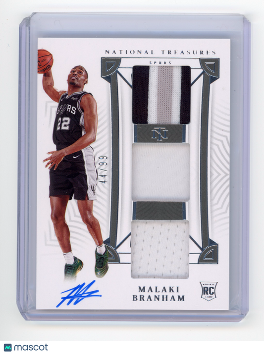 2022 Panini National Treasures Malaki Branham Rookie Triple Materials Auto /99