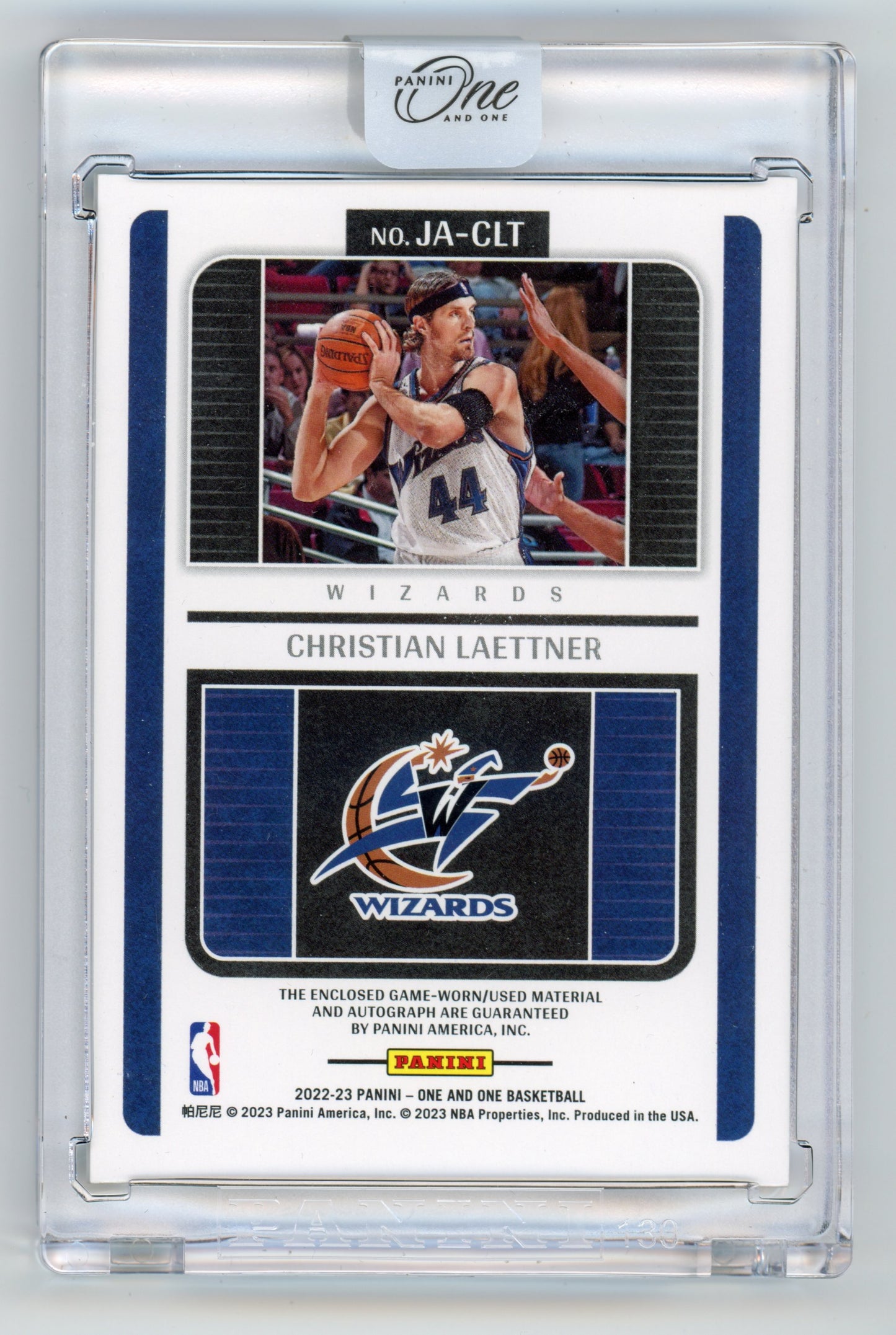 2022 Panini One and One Christian Laettner Jersey Autographs Blue 21/49 #JA-CLT