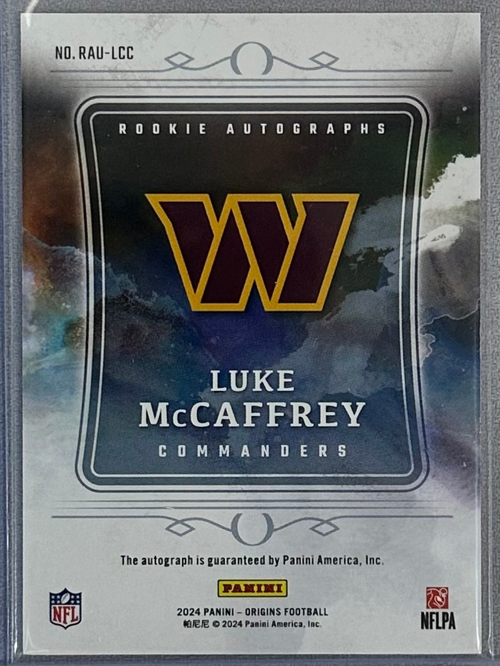 Luke McCaffrey 2024 Panini Origins Rookie Autographs #RAU-LCC RC