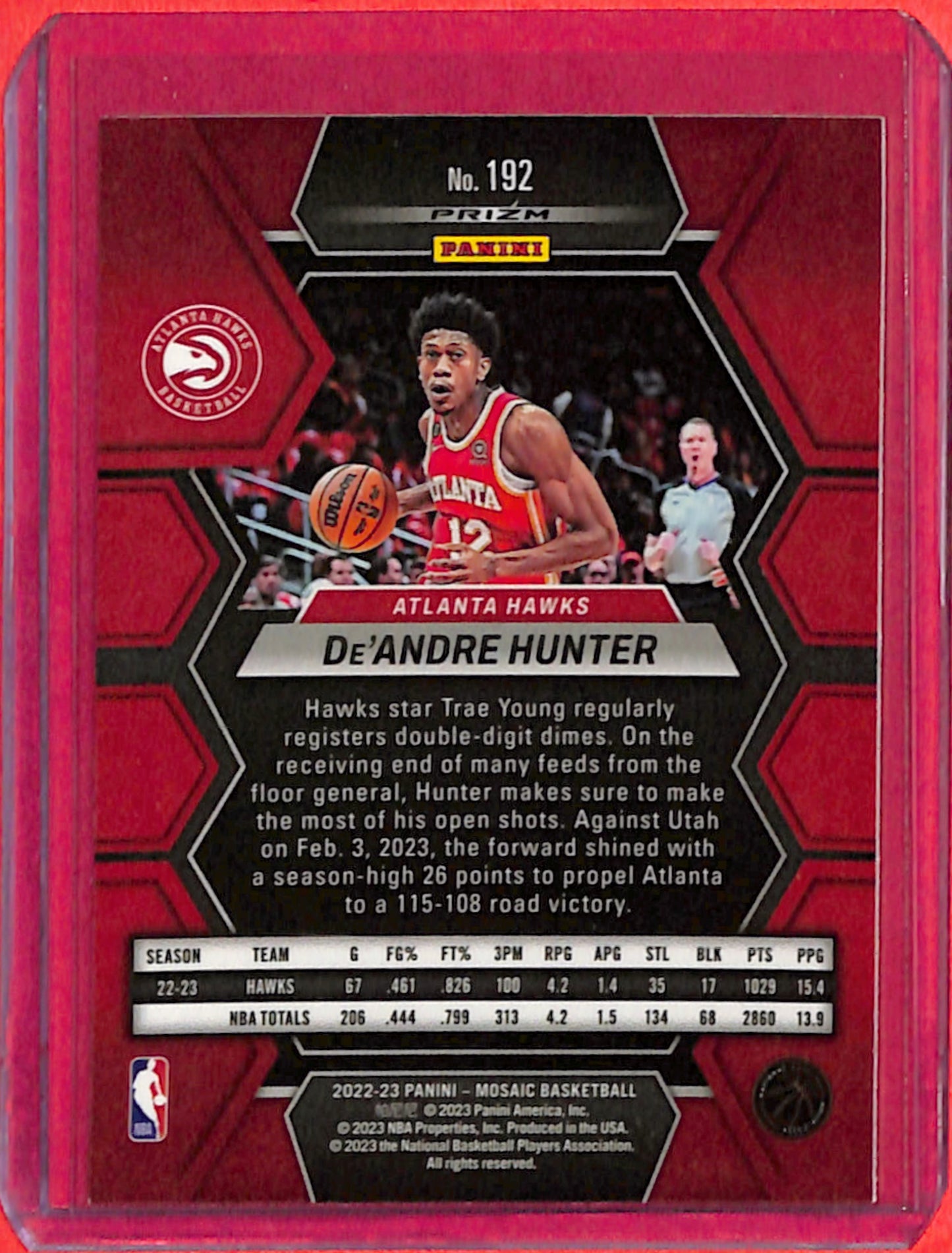 2022-23 Mosaic De’Andre Hunter Red #192