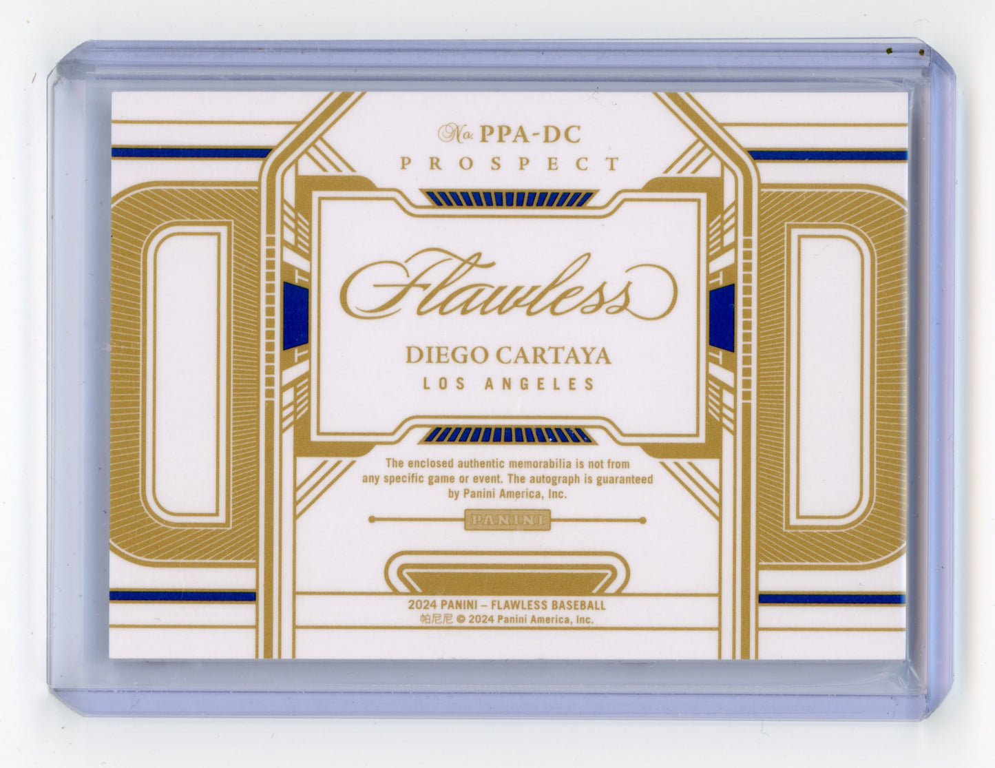 2024 Panini Flawless Diego Cartaya Prospect Patch Autographs Ruby 15/20 #PPA-DC