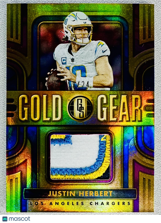 2023 Panini Gold Standard Justin Herbert Gold Gear Rose Gold /24 #GG-JH