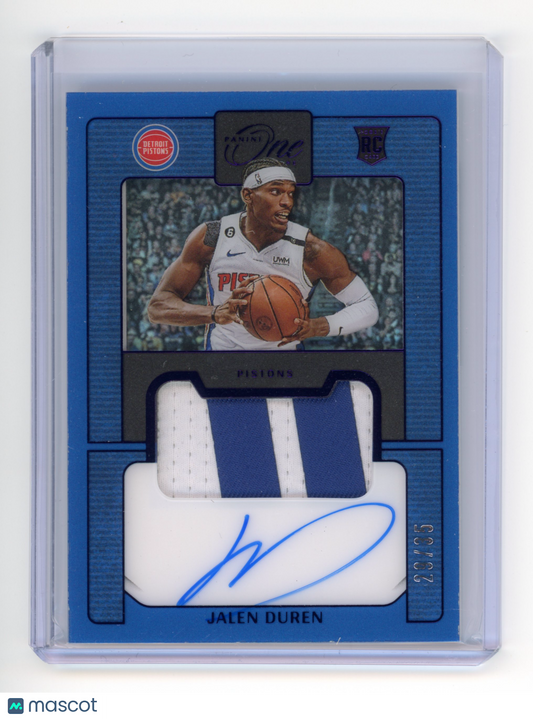 2022 Panini One and One Jalen Duren Prime RPA Blue 29/35 RC #PRJ-JDU