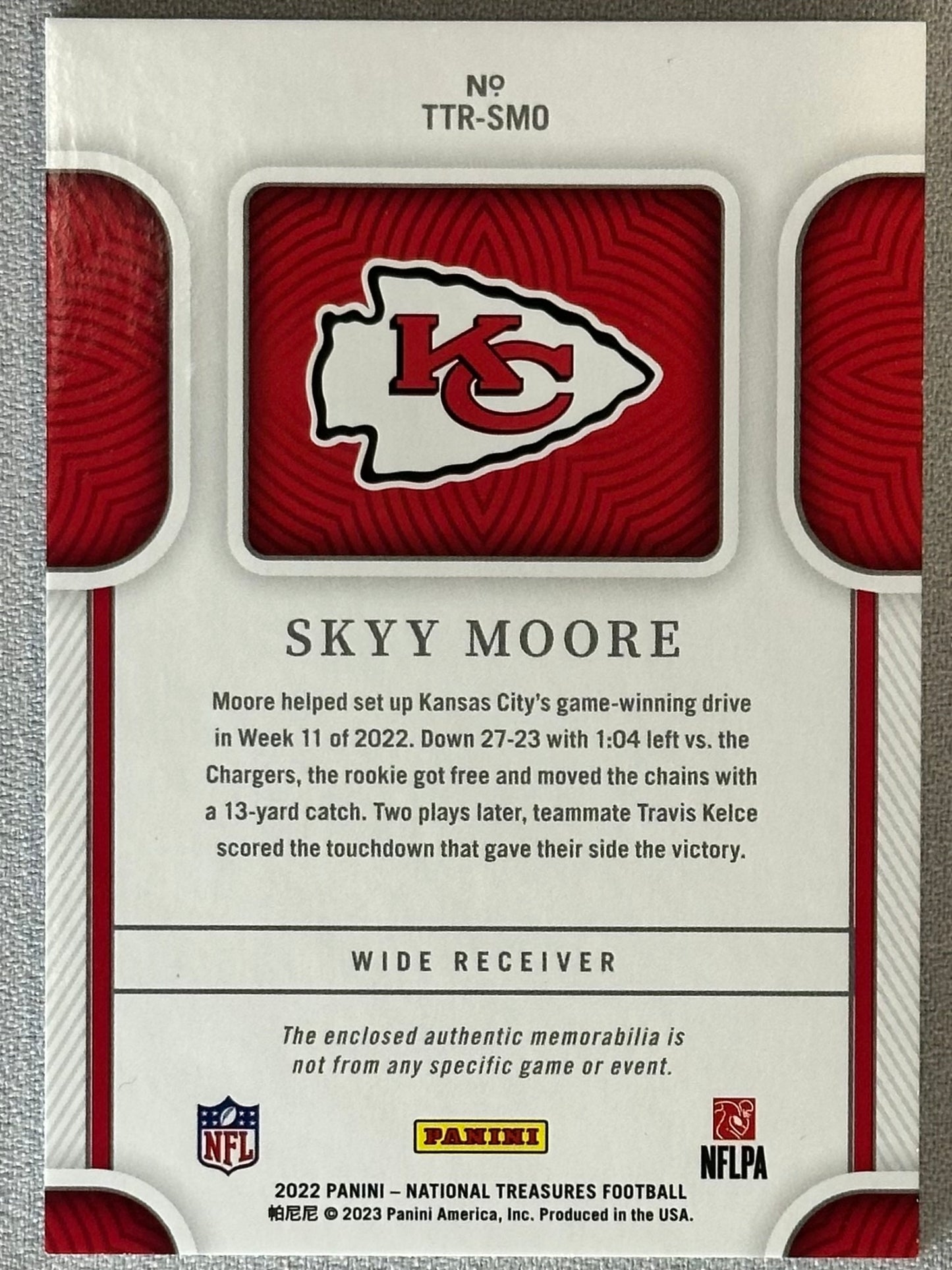 2022 National Treasures Skyy Moore Tremendous Treasures Holo Silver /25 RC