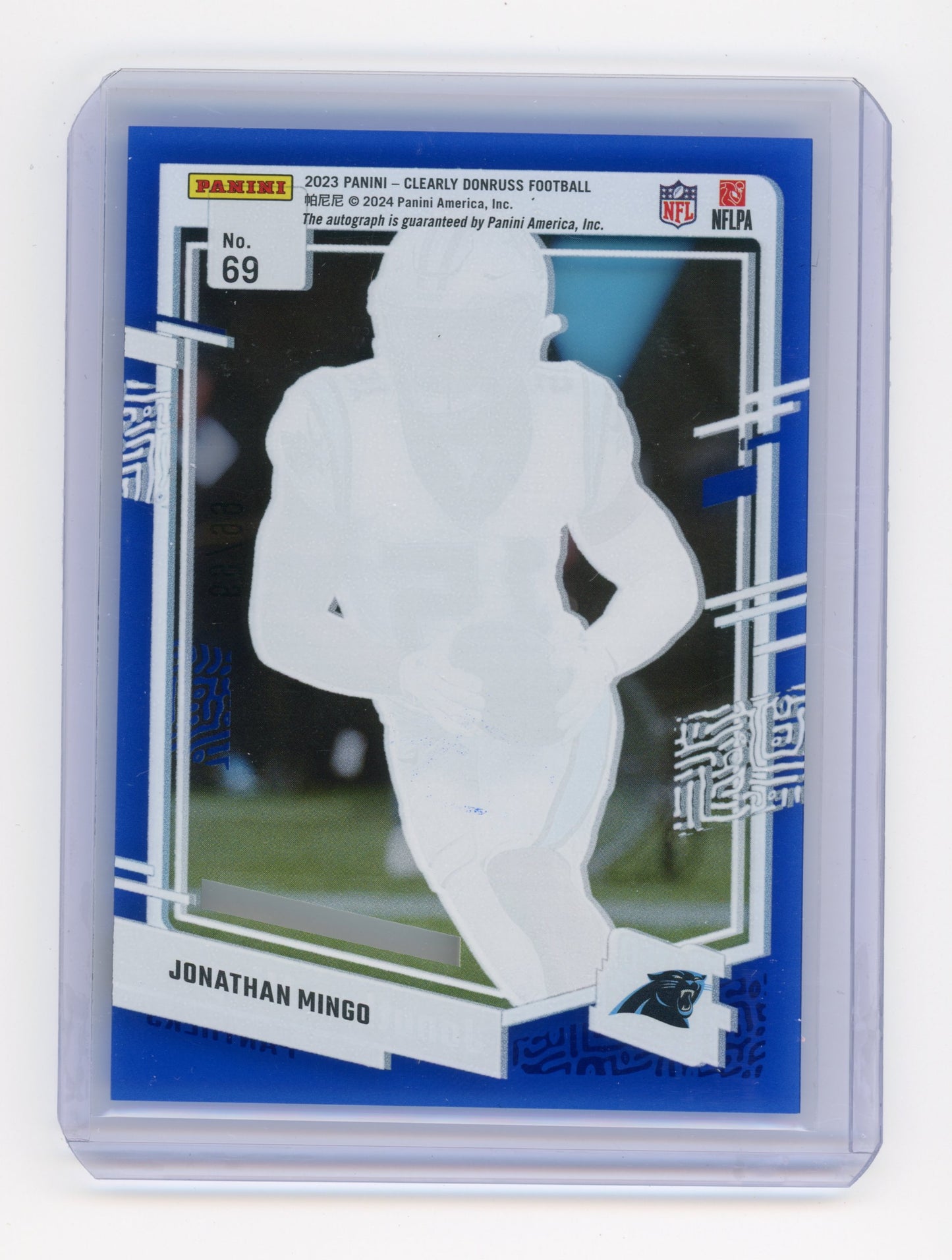 2023 Panini Clearly Donruss Jonathan Mingo Rookie Autograph Blue RC 69/99 #69