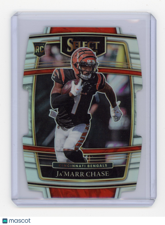 2021 Panini Select Ja'Marr Chase Die-Cut Silver Prizm RC #47