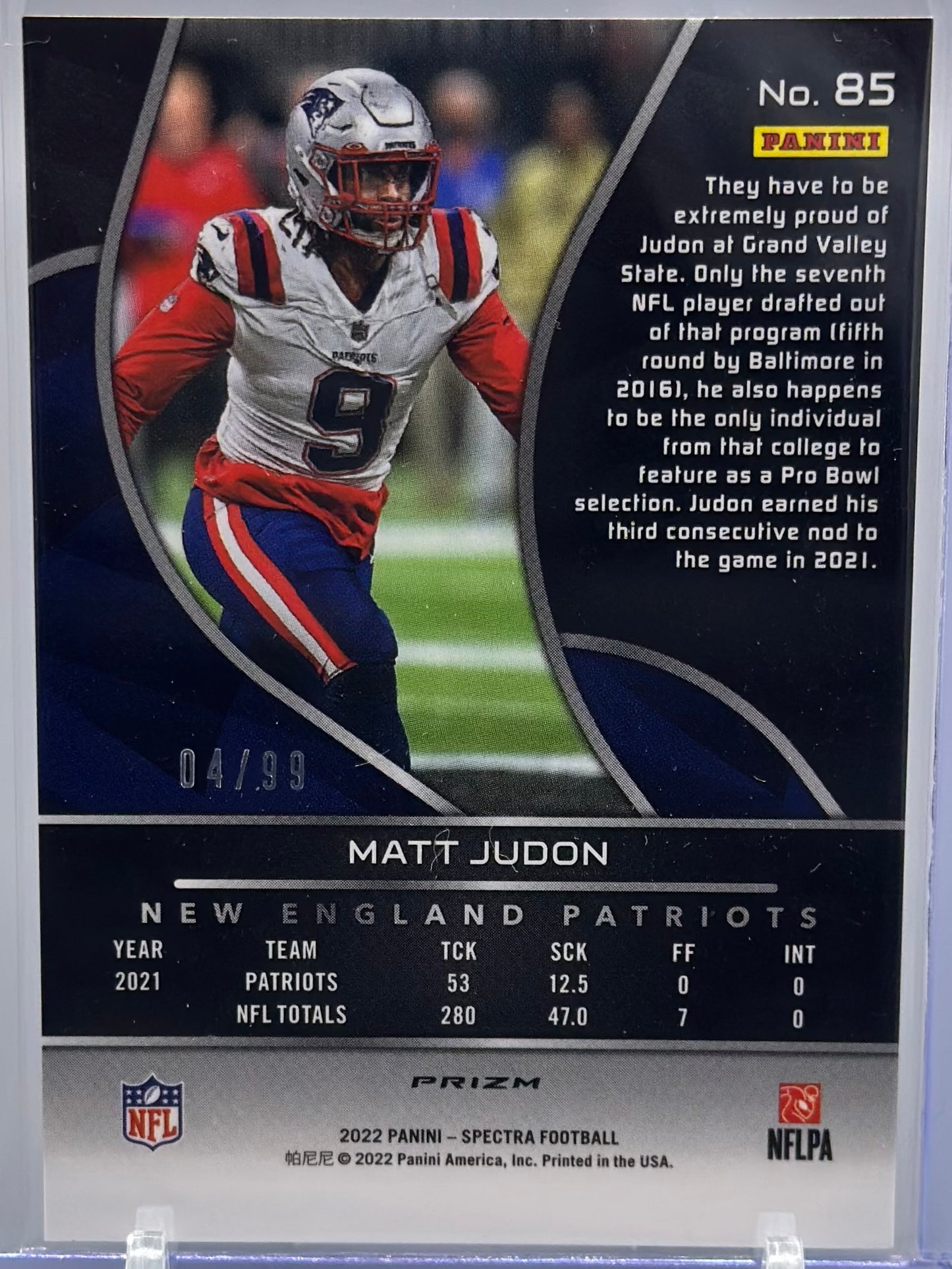 Matt Judon 2022 Panini Spectra Celestial /99 #85