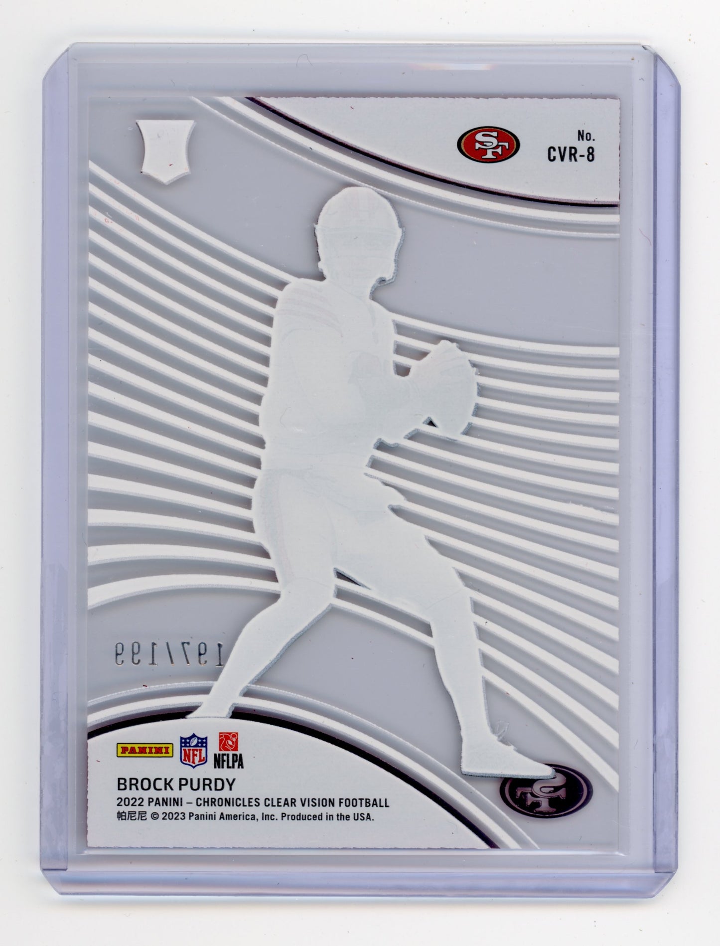 2022 Panini Chronicles Brock Purdy Clear Vision Red 197/199 RC #CVR-8
