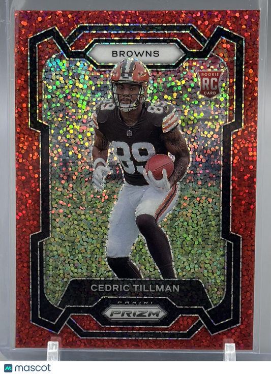 Cedric Tillman 2023 Panini Prizm Red Sparkle #321 RC