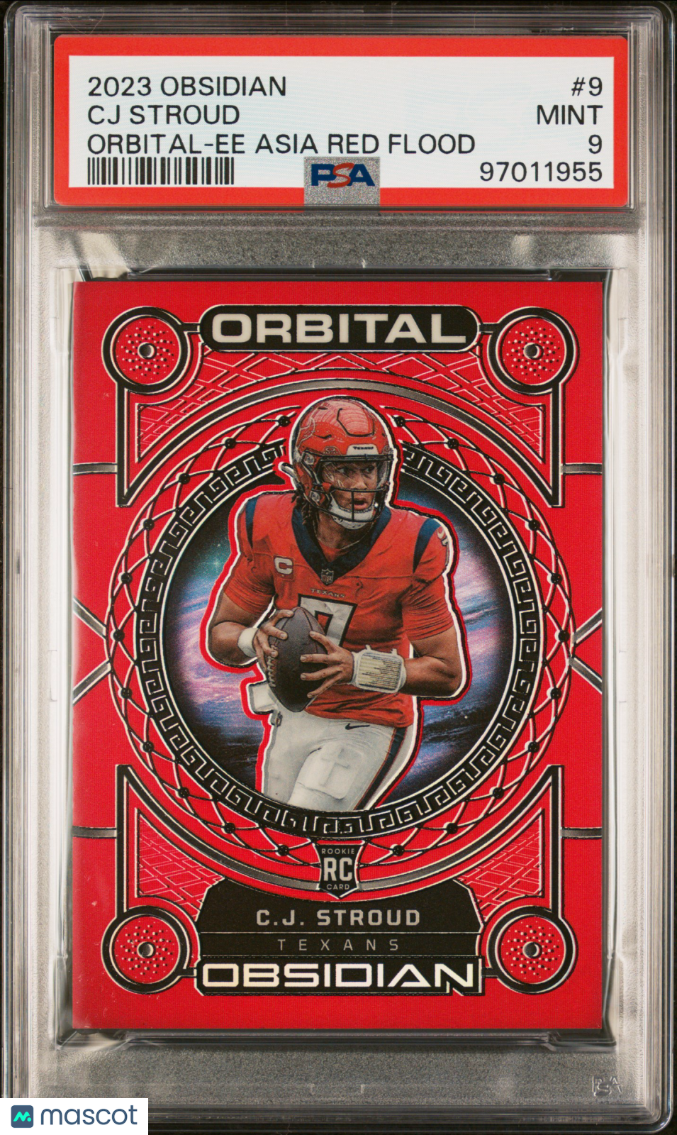 CJ Stroud 2023 Panini Obsidian Orbital Asia Red Flood #9 PSA 9 RC