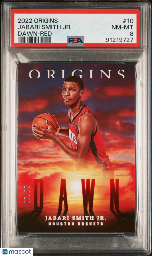 2022 Panini Origins Jabari Smith JR. Dawn Red /75 #10 PSA 8
