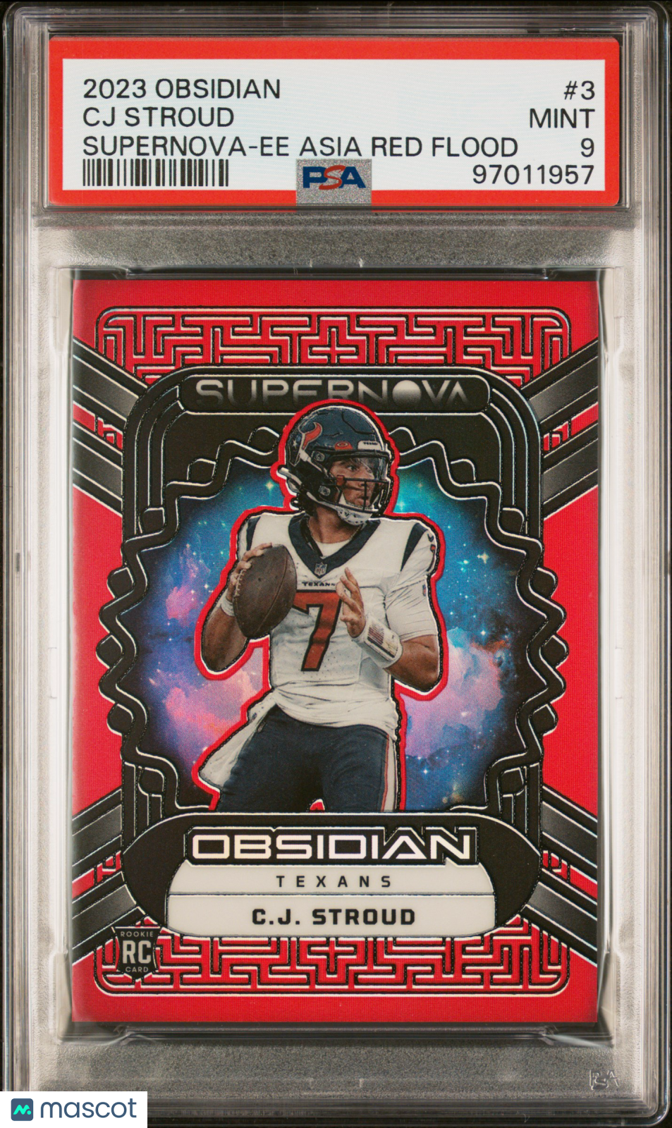 CJ Stroud 2023 Panini Obsidian Supernova Asia Red Flood #3 PSA 9 RC