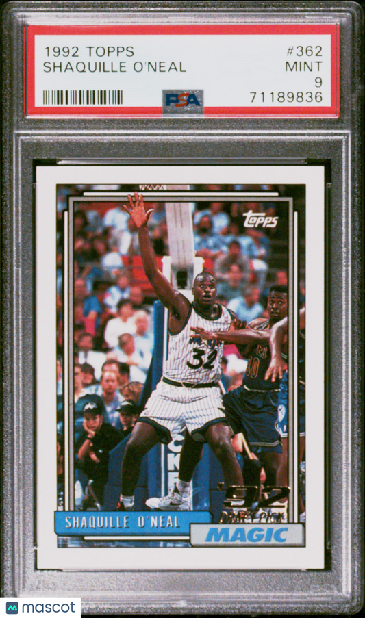 Shaquille O'Neal 1992 Topps #362 PSA 9 RC