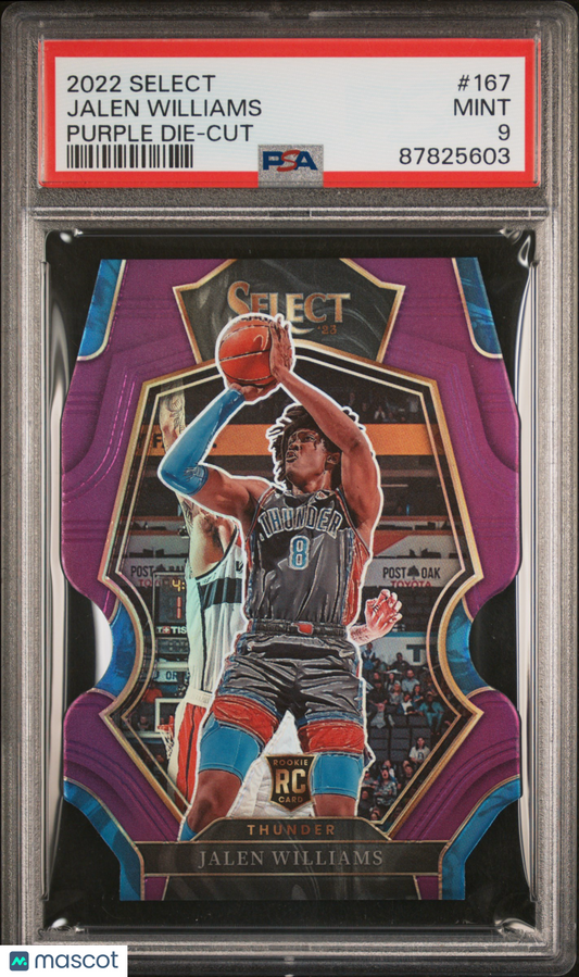 2022-23 Select Jalen Williams Purple Die Cut /99 #167 PSA 9