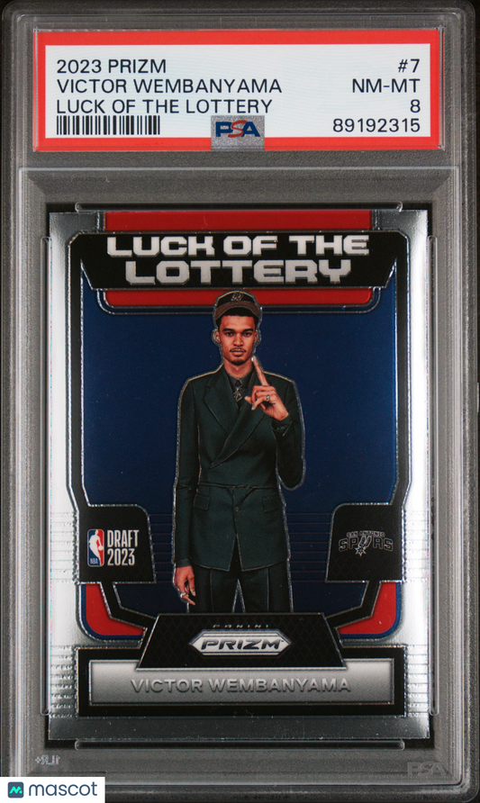 2023 Panini Prizm Luck Of The Lottery Victor Wembanyama #7 PSA 8